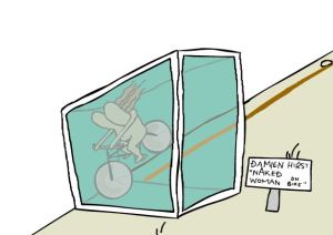 Damien Hirst Naked Woman on bike