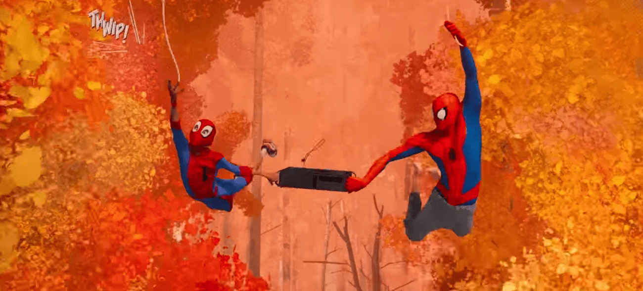spider-verse miles and peter b parker wbslinging